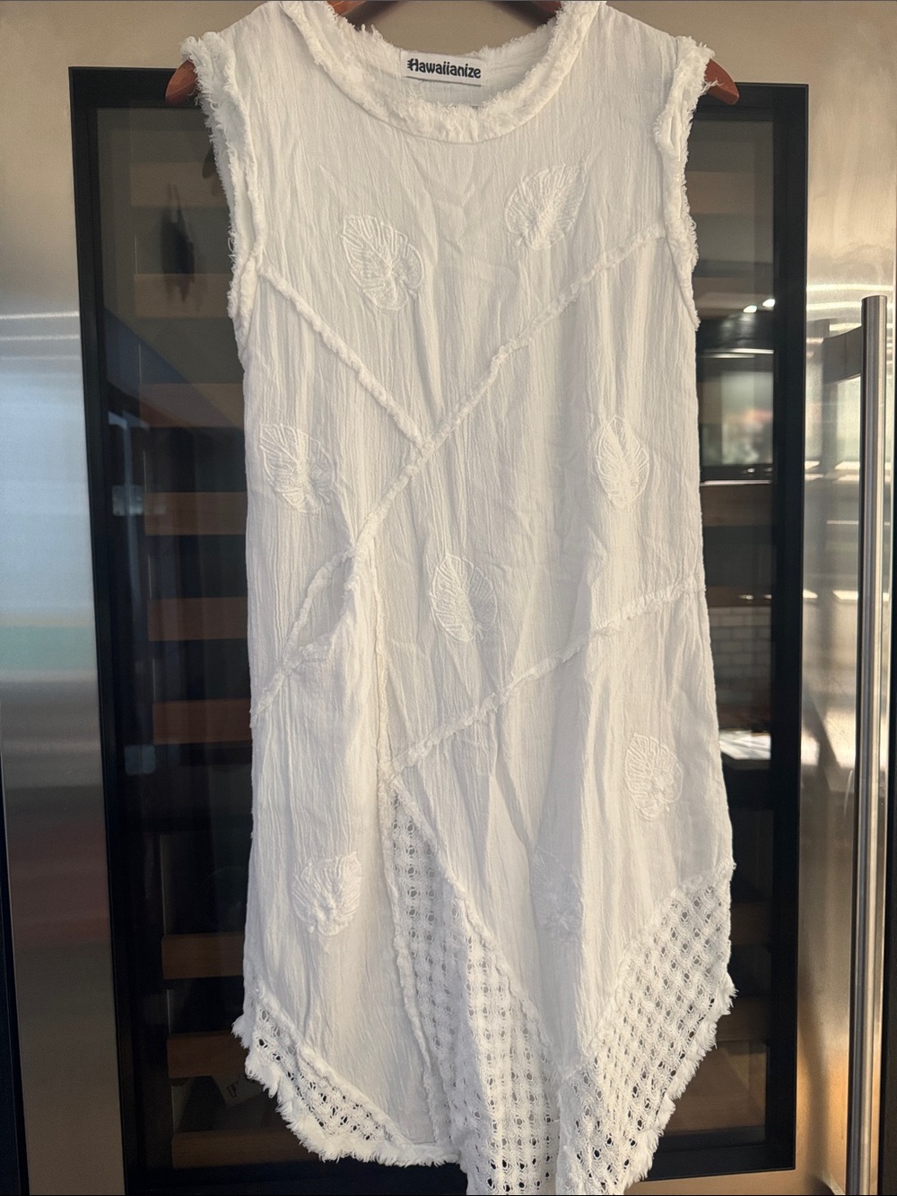 Hawaiianize White Cotton Boho Tunic Dress Cover-Up – XS - Picture 2 of 6